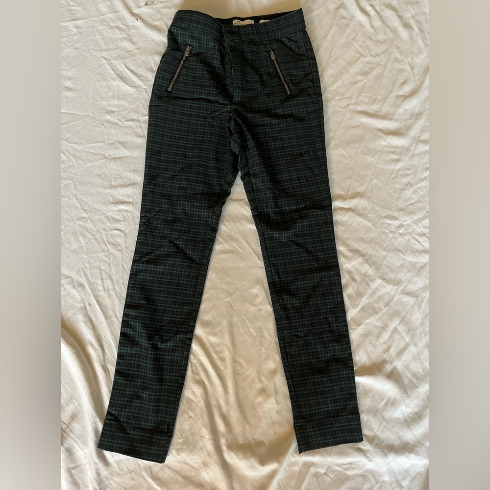 Plaid Hollister high rise skinny pants size small